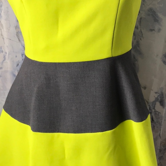Lollipop By dieu Designer Club yellow gray fitted sleeveless dress line - Picture 3 of 12